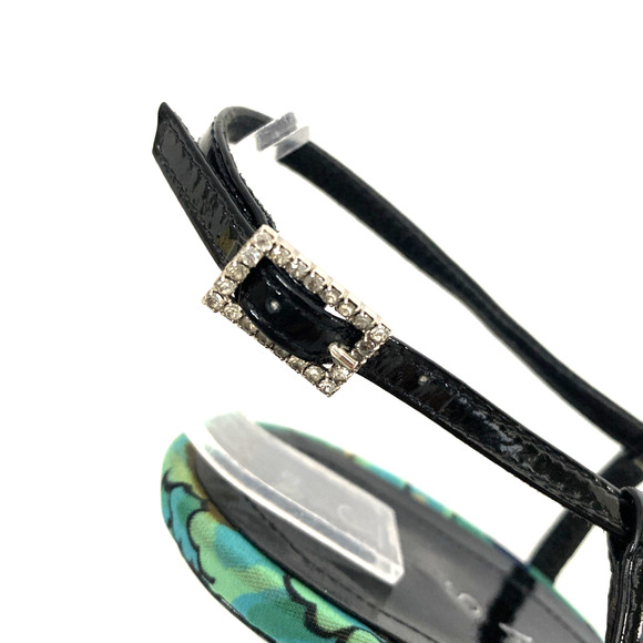 Casadei Sandal Black Patent Leather Strappy Slim Heel Open Toe Ankle Str… - Picture 3 of 11